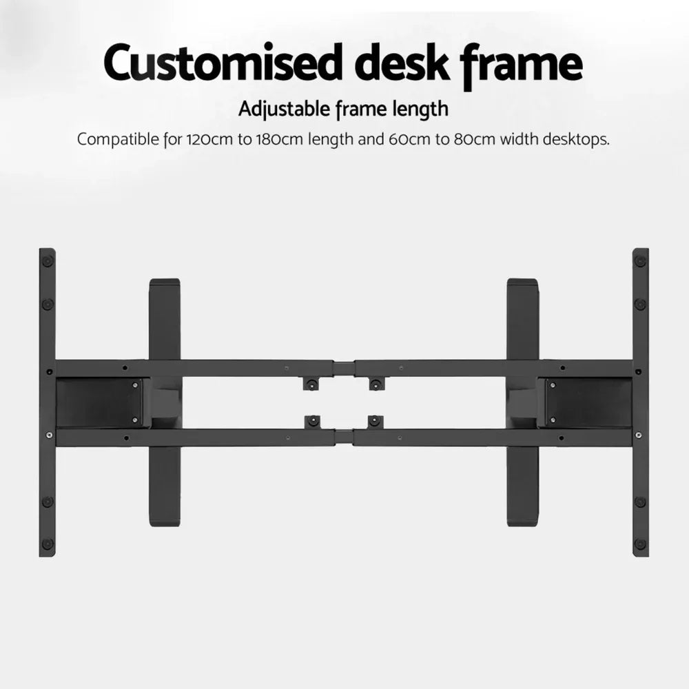 Artiss Standing Desk Frame Only Dual Motor Motorised Black - Mekamart Australia