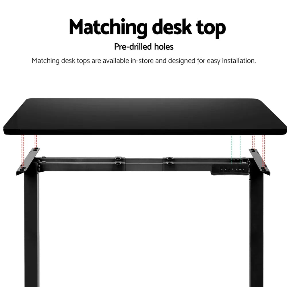 Artiss Standing Desk Frame Only Dual Motor Motorised Black - Mekamart Australia