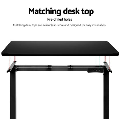 Artiss Standing Desk Frame Only Dual Motor Motorised Black - Mekamart Australia