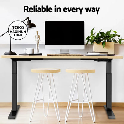 Artiss Standing Desk Motorised Dual Motor Oak 120CM - Mekamart Australia