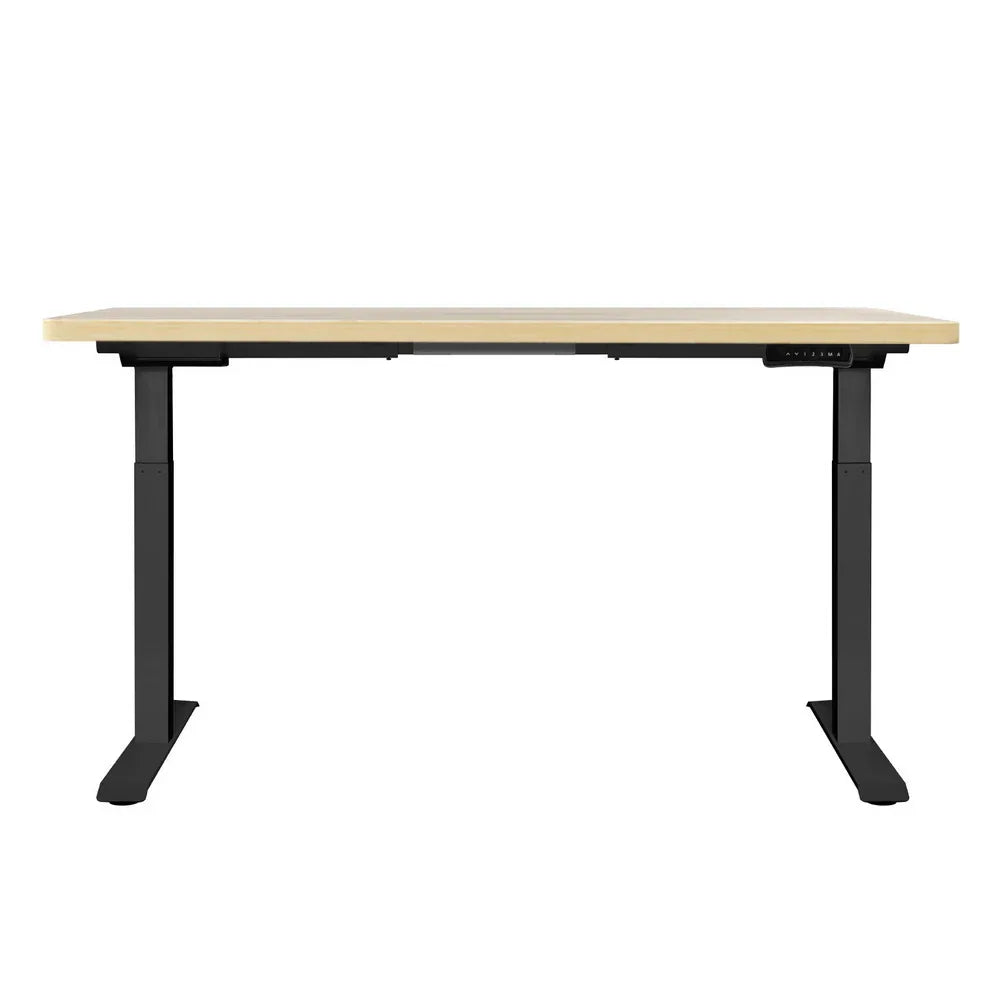 Artiss Standing Desk Motorised Dual Motor White Oak 140CM - Mekamart Australia