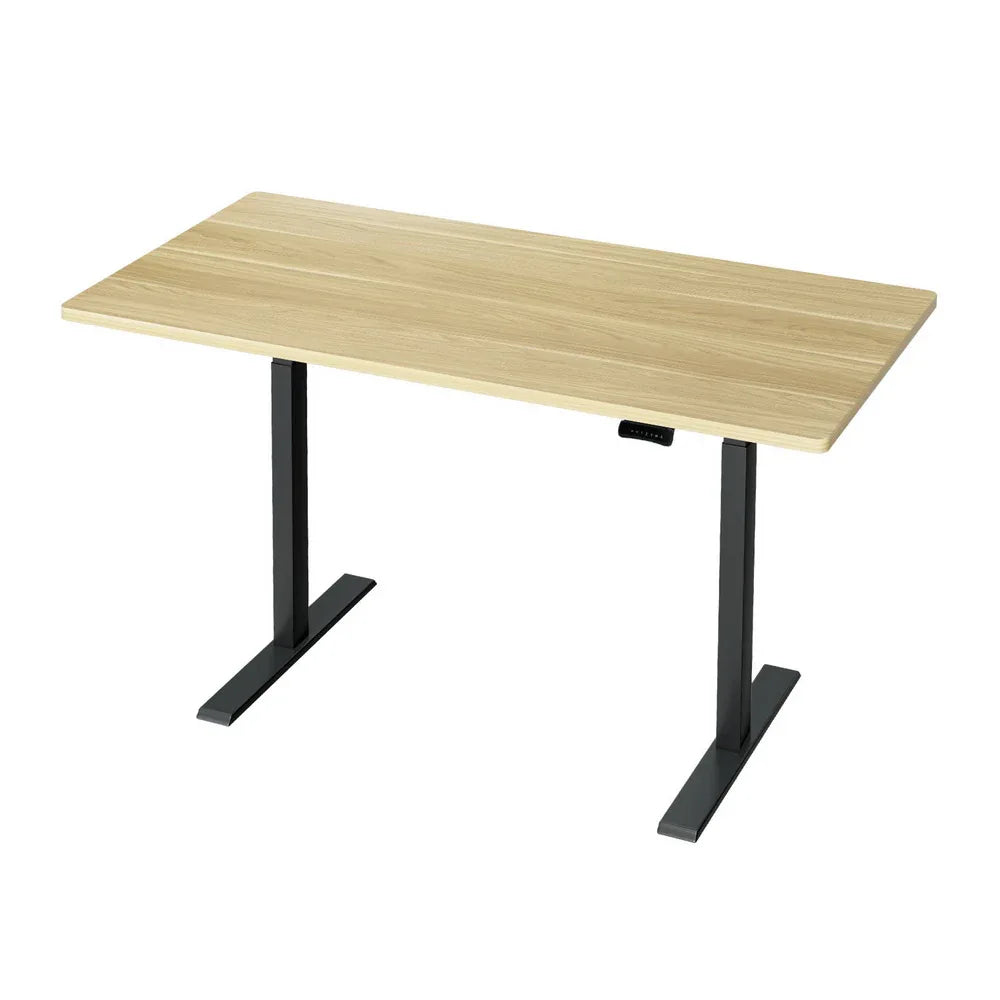 Artiss Standing Desk Motorised Dual Motor White Oak 140CM - Mekamart Australia