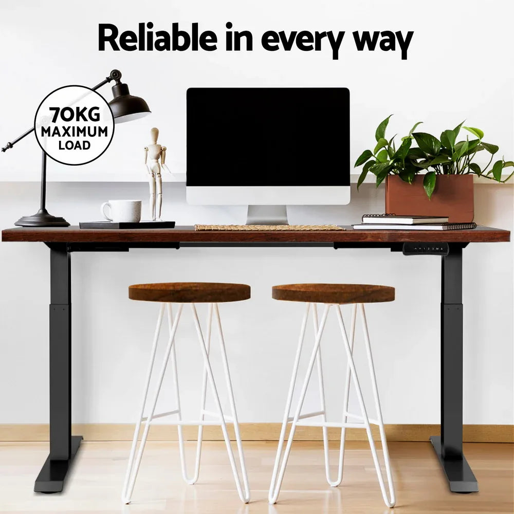 Artiss Standing Desk Motorised Dual Motor Rustic Brwon 120CM - Mekamart Australia
