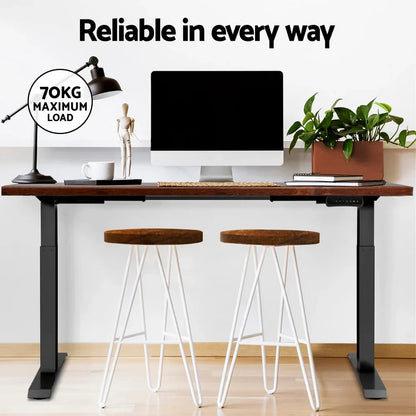 Artiss Standing Desk Motorised Dual Motor Rustic Brwon 120CM - Mekamart Australia