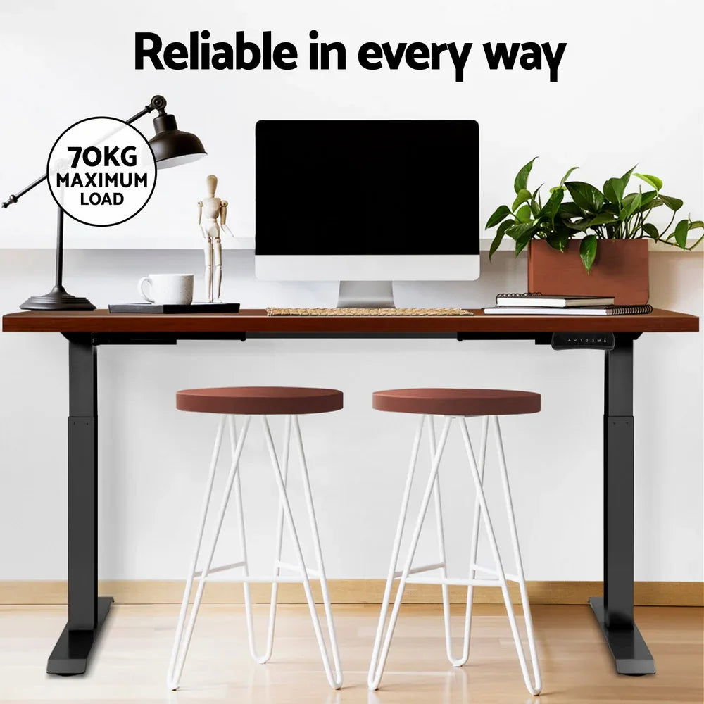 Artiss Standing Desk Motorised Dual Motor Walnut 140CM - Mekamart Australia