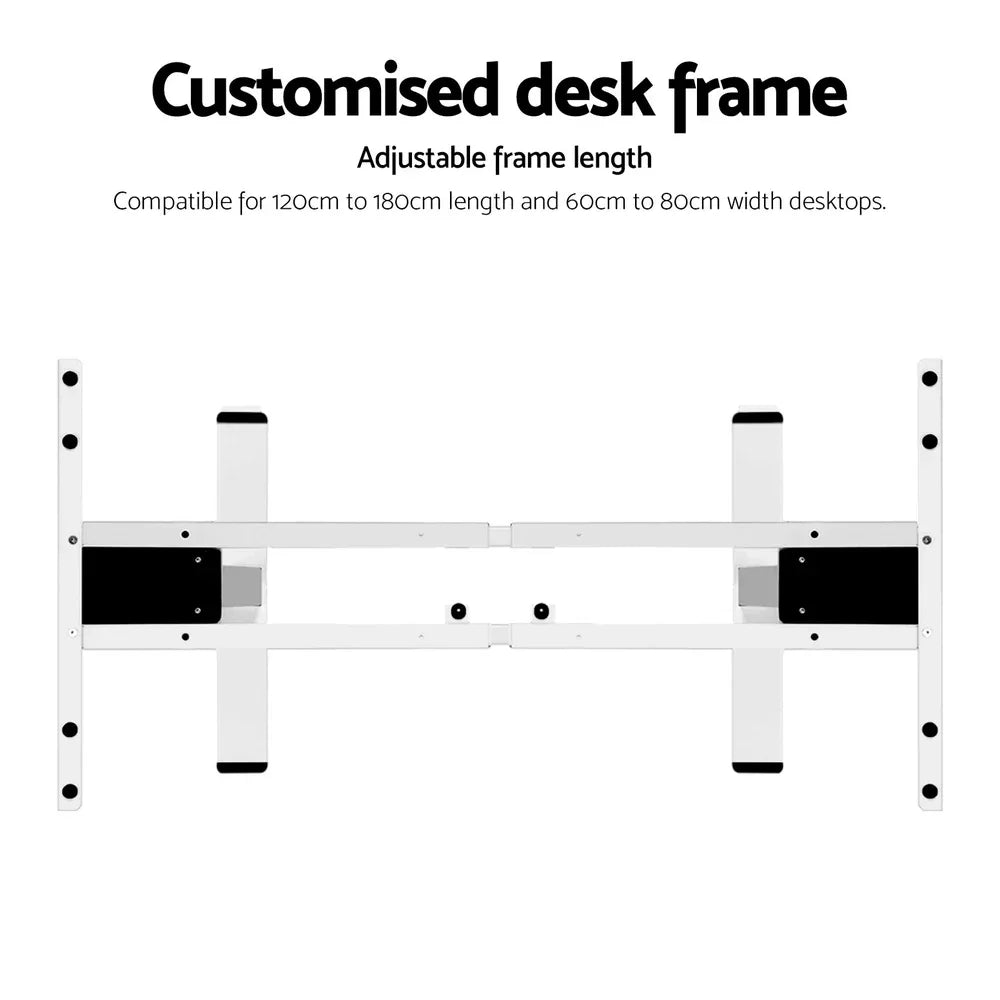 Artiss Standing Desk Frame Only Dual Motor Motorised White - Mekamart Australia