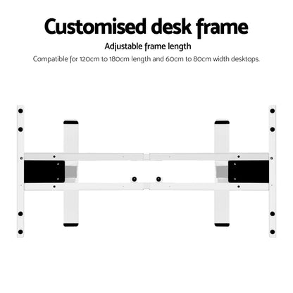 Artiss Standing Desk Frame Only Dual Motor Motorised White - Mekamart Australia