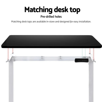 Artiss Standing Desk Frame Only Dual Motor Motorised White - Mekamart Australia