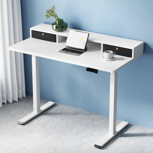 Artiss Electric Standing Desk Dual Motor Office Table With Shelf Drawer120CM - Mekamart Australia