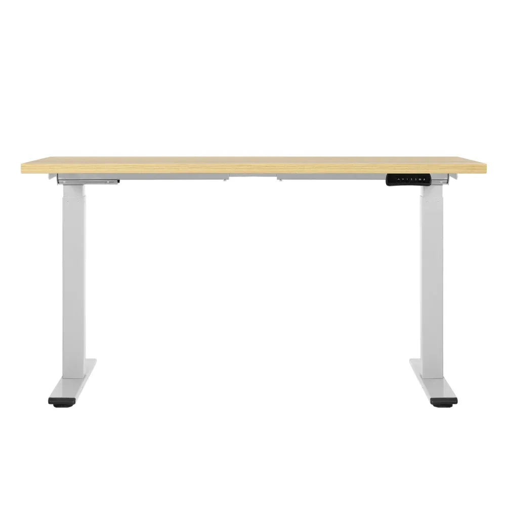 Artiss Standing Desk Motorised Dual Motor 120CM White Oak - Mekamart Australia