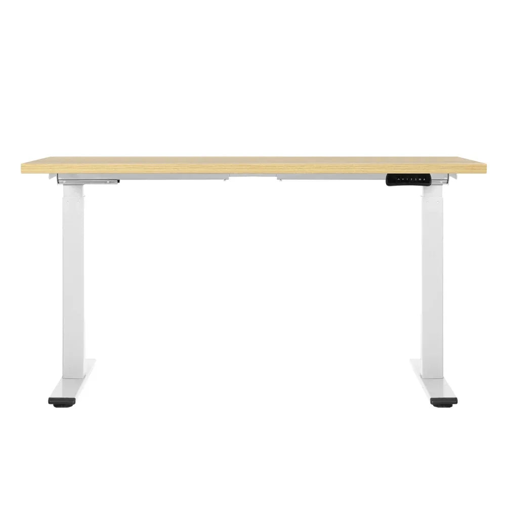Artiss Standing Desk Motorised Dual Motor 140CM White Oak - Mekamart Australia