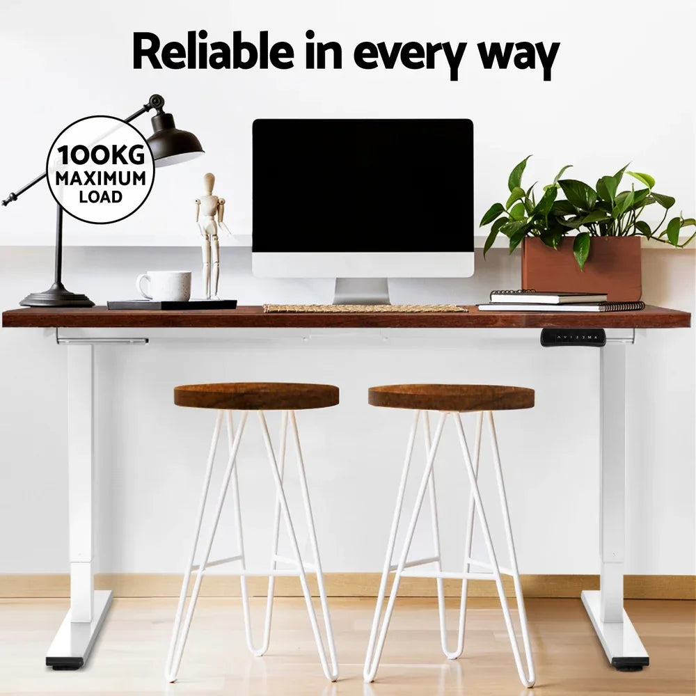 Artiss Standing Desk Motorised Dual Motor 120CM Rustic Brwon - Mekamart Australia