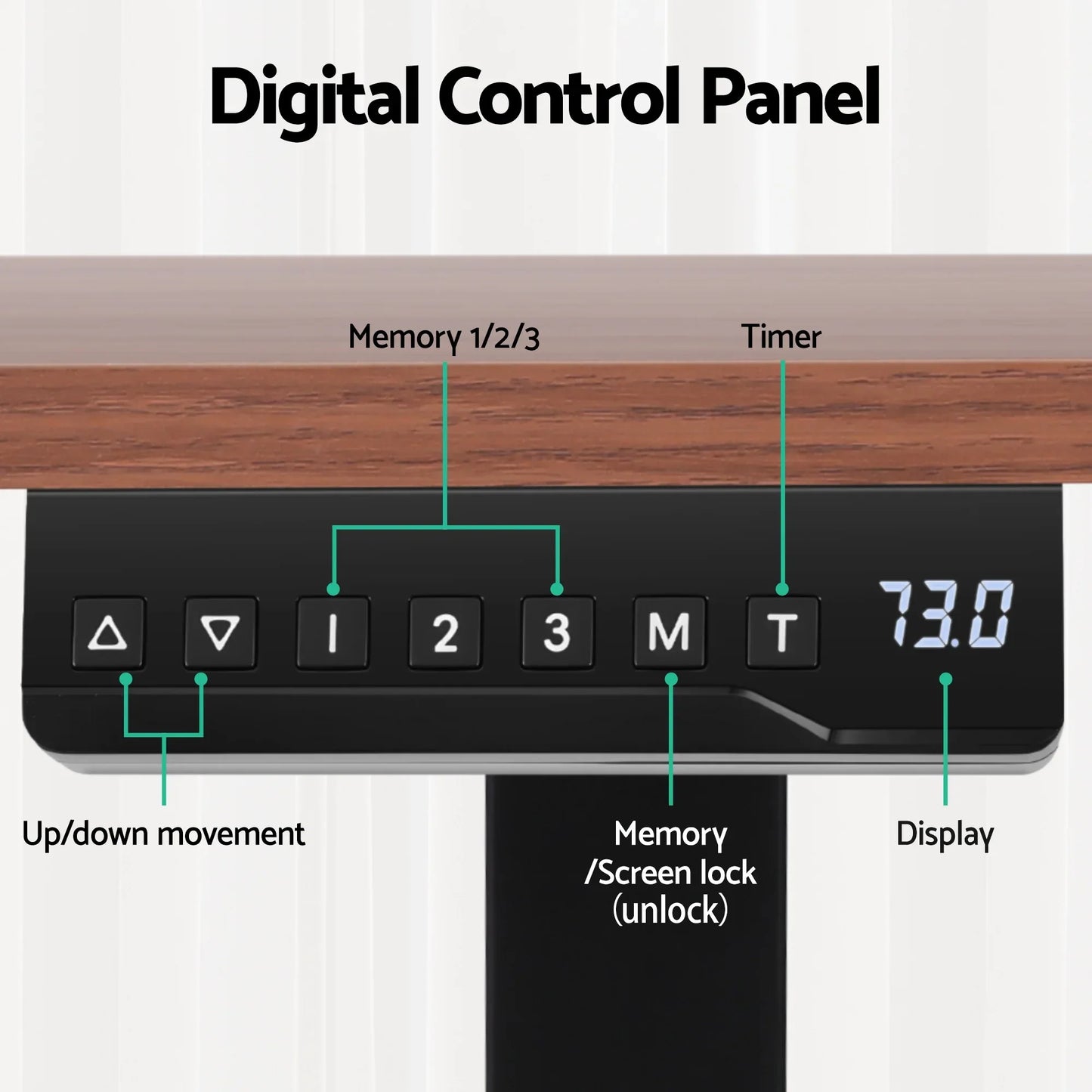 Artiss Standing Desk Motorised Dual Motor Electric Walnut 140CM - Mekamart Australia