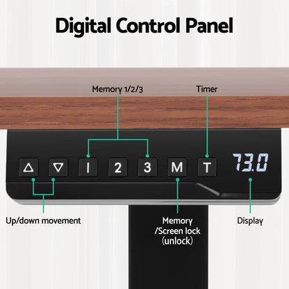Artiss Standing Desk Motorised Dual Motor Electric Walnut 140CM - Mekamart Australia