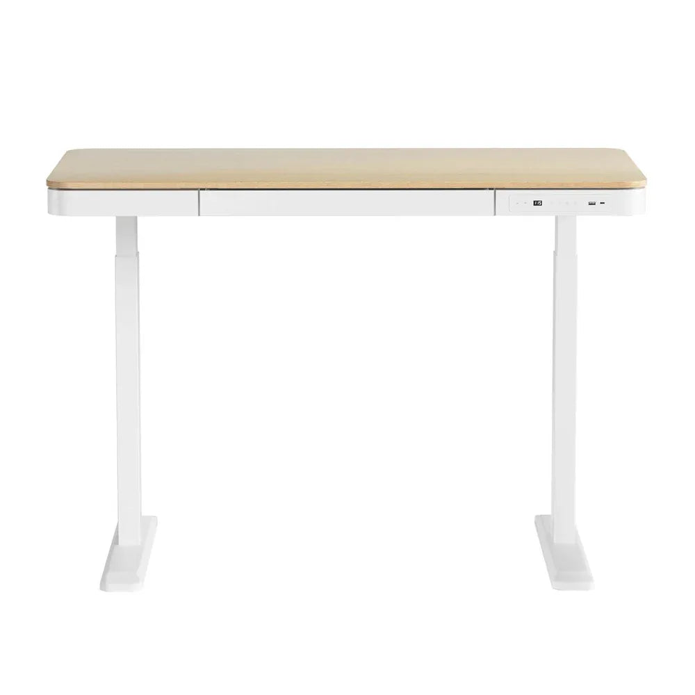 Artiss Standing Desk Motorised Electric Dual Motor Draw 120CM Oak - Mekamart Australia