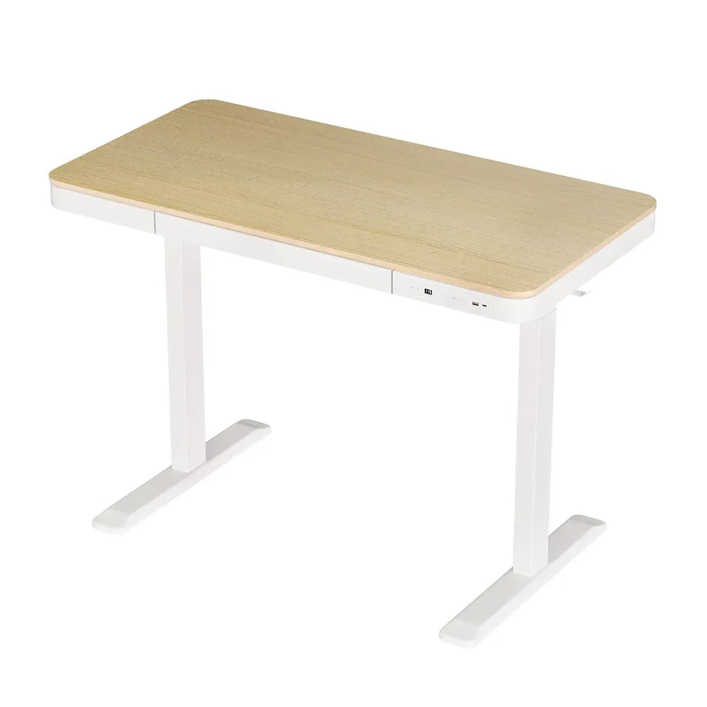 Artiss Standing Desk Motorised Electric Dual Motor Draw 120CM Oak - Mekamart Australia