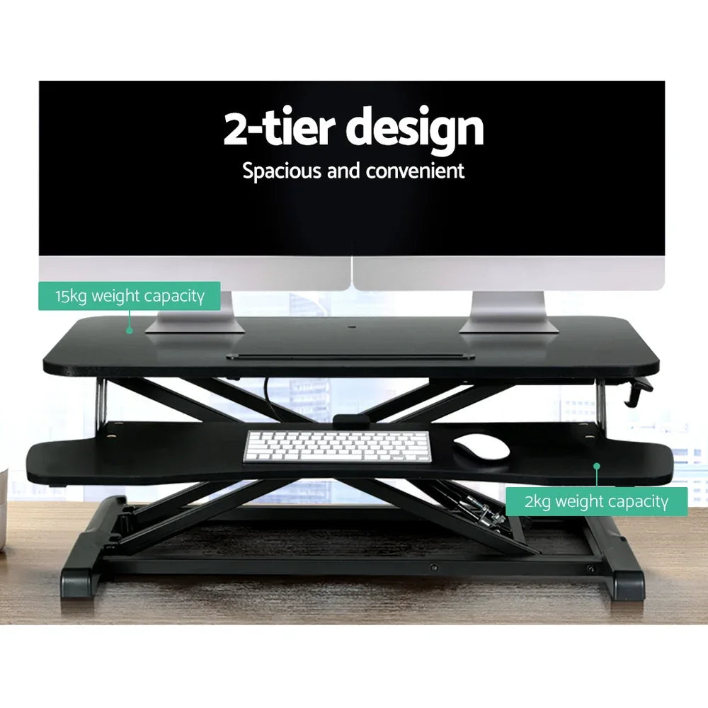 Artiss Standing Desk Riser Height Adjustable Black 80CM - Mekamart Australia