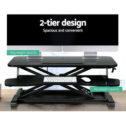 Artiss Standing Desk Riser Height Adjustable Black 80CM - Mekamart Australia