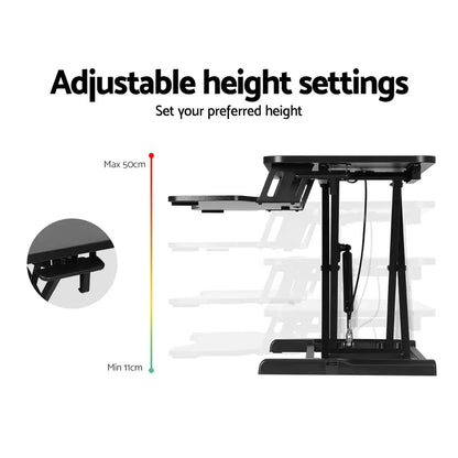 Artiss Standing Desk Riser Height Adjustable Black 80CM - Mekamart Australia