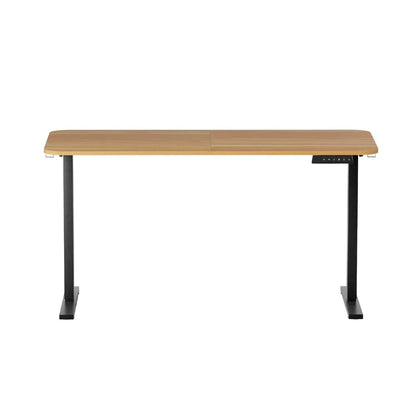 Artiss Electric Standing Desk 140cm Adjustable Height Motorised Home Office Desk Oak Black - Mekamart Australia