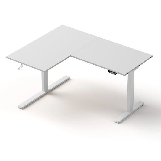 Artiss L-Shape Standing Desk Sit Stand Up Height Adjustable Electric Motorised White - Mekamart Australia