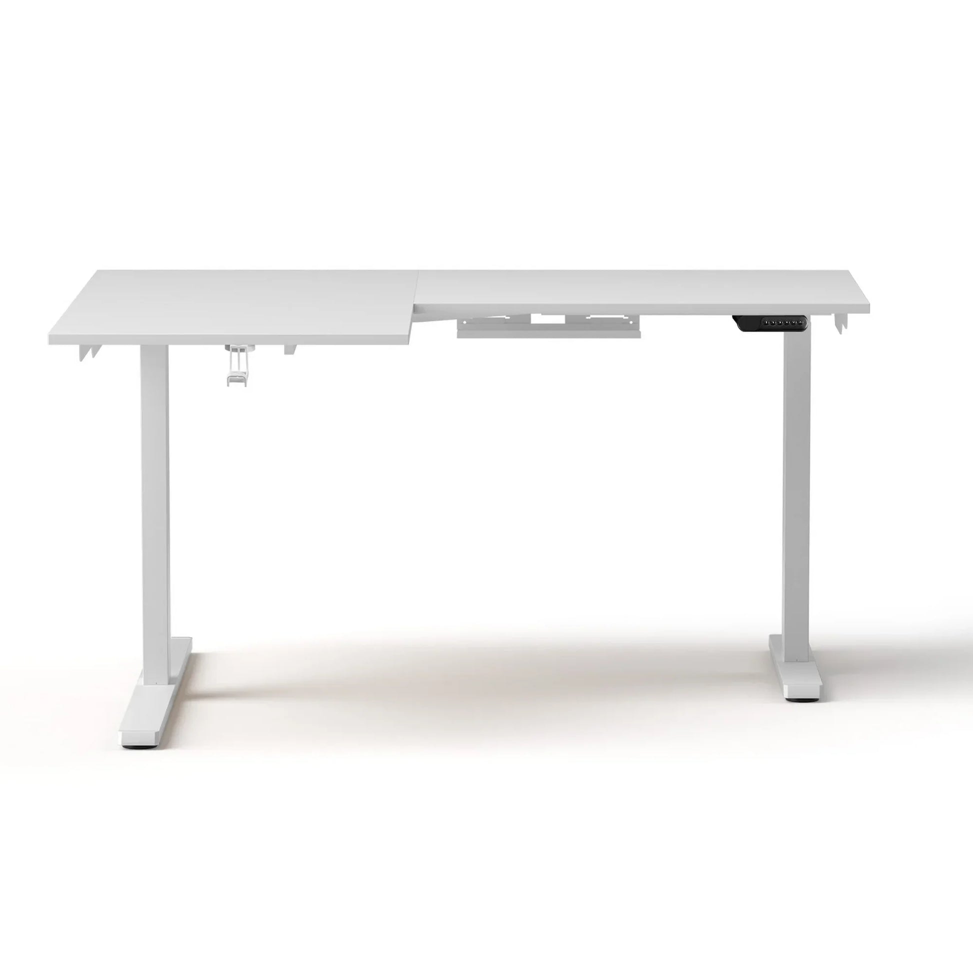 Artiss L-Shape Standing Desk Sit Stand Up Height Adjustable Electric Motorised White - Mekamart Australia