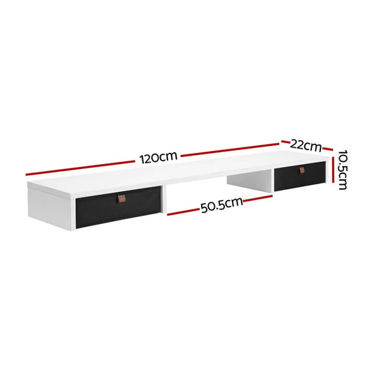 Artiss Standing Desk Desktop Storage Rack Shelf Removable Bookshelf Drawer 120cm - Mekamart Australia