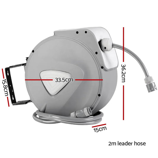 Water Hose Reel 20M Retractable Auto Rewind Spray Gun Garden - Mekamart Australia