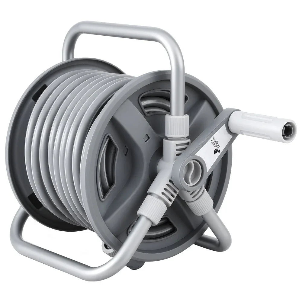 Green Fingers 20m Retractable Garden Hose Reel Heavy Duty 1/2" Hose Auto Rewind - Mekamart Australia