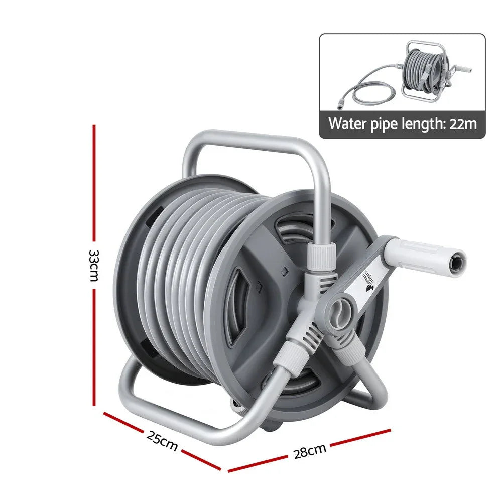 Green Fingers 20m Retractable Garden Hose Reel Heavy Duty 1/2" Hose Auto Rewind - Mekamart Australia