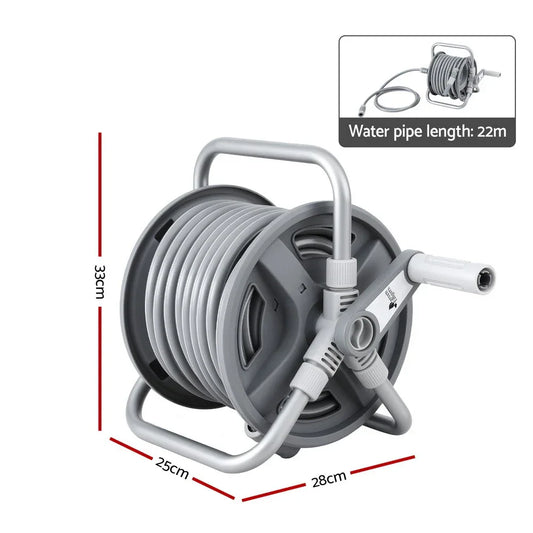 Green Fingers 20m Retractable Garden Hose Reel Heavy Duty 1/2" Hose Auto Rewind - Mekamart Australia