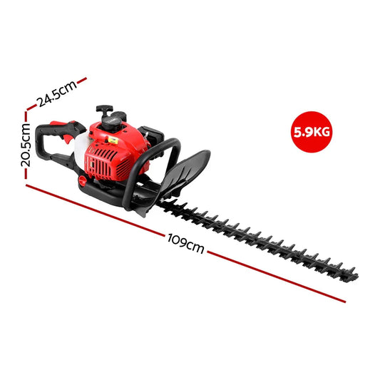 Giantz 25.4CC Petrol Hedge Trimmer 24" Dual Blade Tree Grass Garden Tool - Mekamart Australia