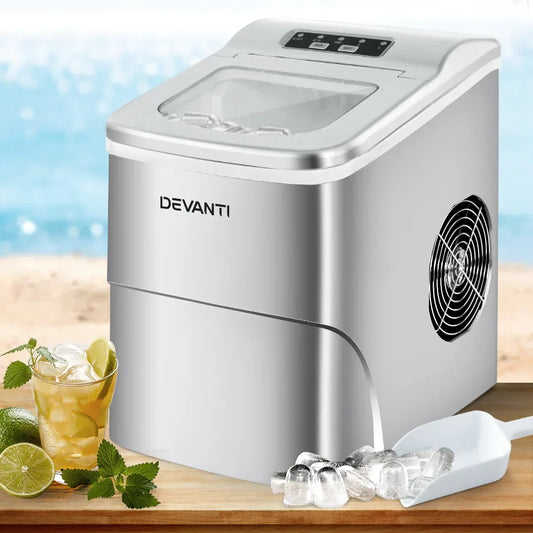 Devanti Portable Ice Cube Maker - Silver - Mekamart Australia