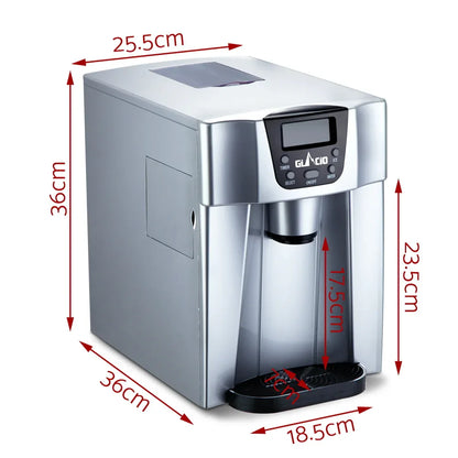 Devanti 2L Portable Ice Cuber Maker & Water Dispenser - Silver - Mekamart Australia