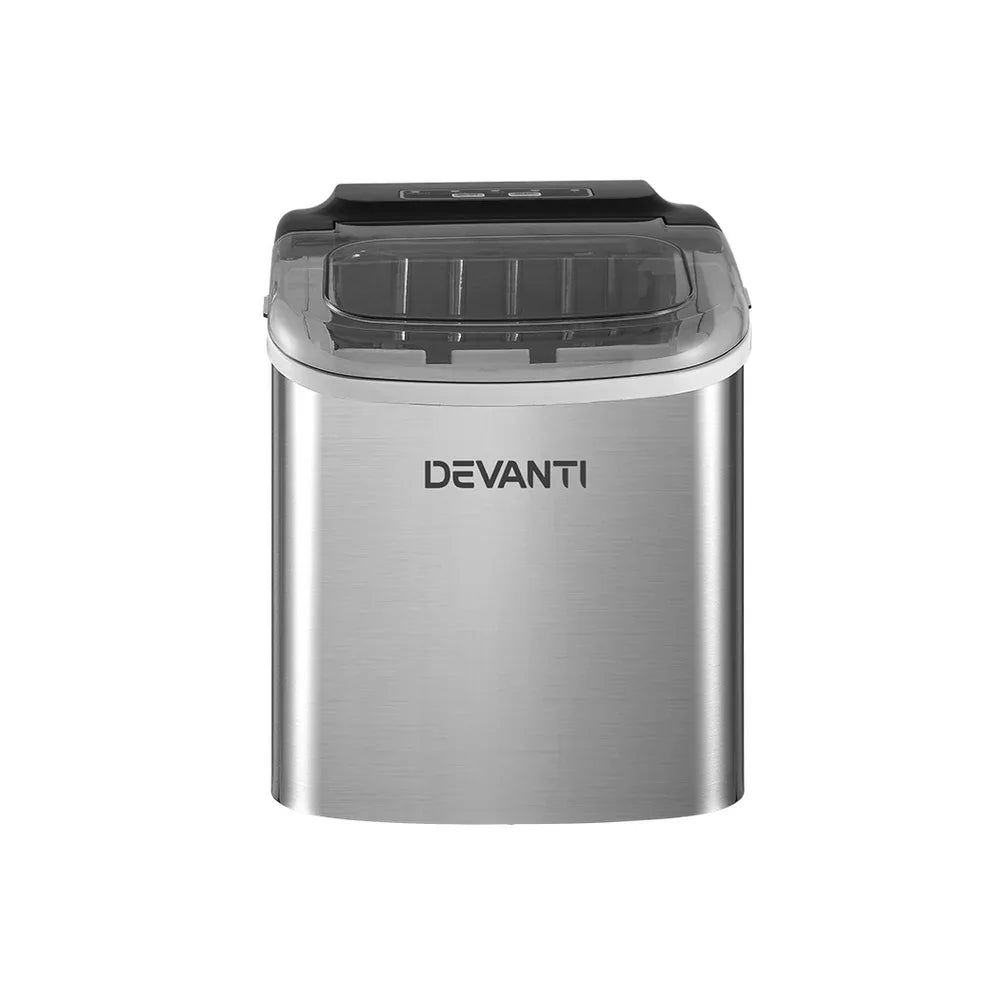 Devanti 12kg Ice Maker Machine w/Self Cleaning Silver - Mekamart Australia