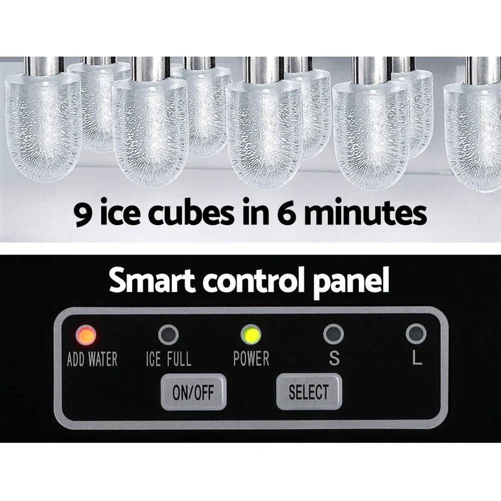 Devanti 12kg Ice Maker Machine w/Self Cleaning Silver - Mekamart Australia