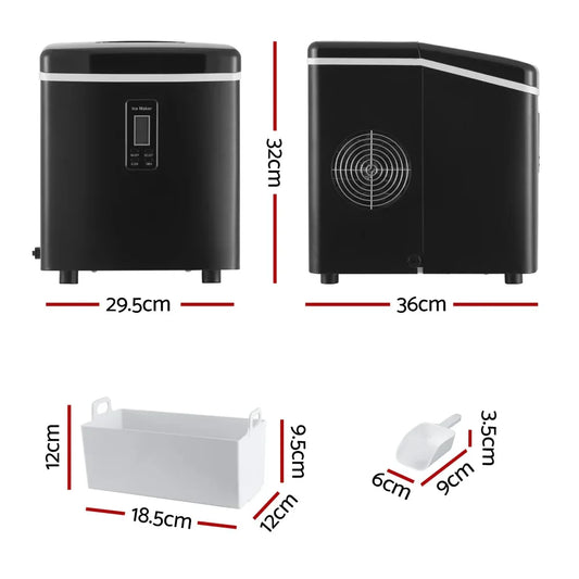 Devanti 15kg Ice Maker Machine Black - Mekamart Australia