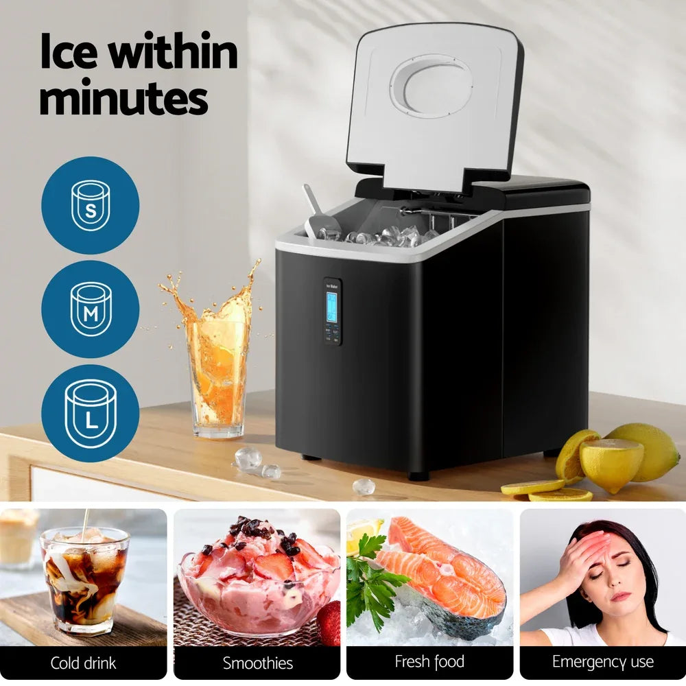 Devanti 15kg Ice Maker Machine Black - Mekamart Australia