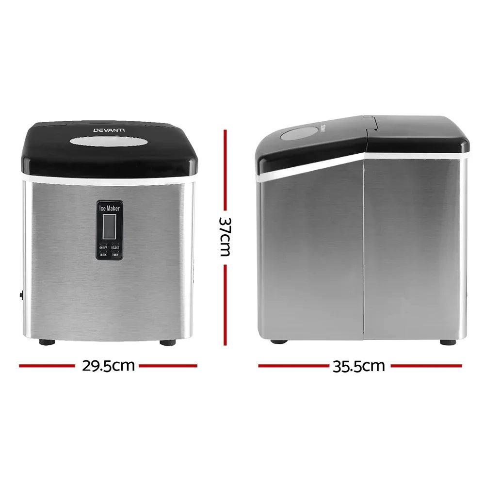 Devanti 15kg Ice Maker Machine Silver - Mekamart Australia