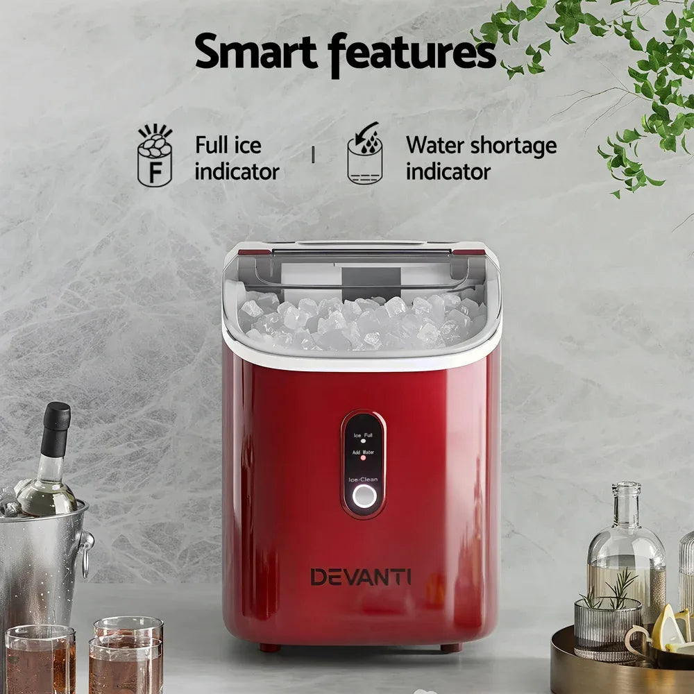 Devanti Ice Maker Machine 15kg Nugget Chewable Ice Cube - Mekamart Australia