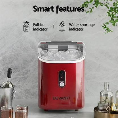 Devanti Ice Maker Machine 15kg Nugget Chewable Ice Cube - Mekamart Australia