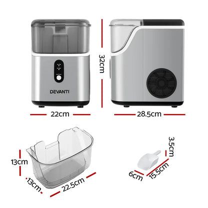 Devanti Ice Maker Machine 15kg Nugget Ice Cube - Mekamart Australia