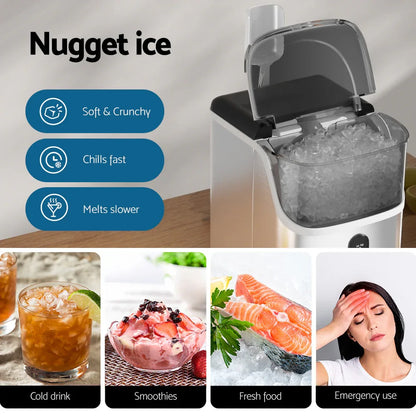 Devanti Ice Maker Machine 15kg Nugget Ice Cube - Mekamart Australia