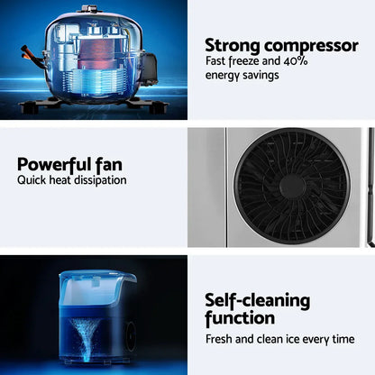 Devanti Ice Maker Machine 15kg Nugget Ice Cube - Mekamart Australia