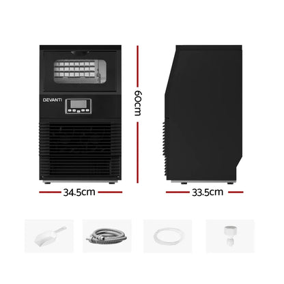 Devanti Commercial Ice Maker Cube Machine 30kg - Mekamart Australia