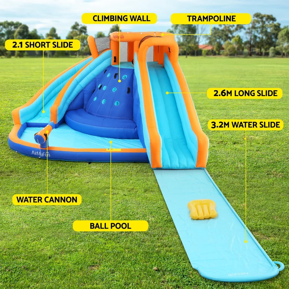 AirMyFun Kids Inflatable Pool Water Double Slide Park Jumping Castle 465X390CM - Mekamart Australia