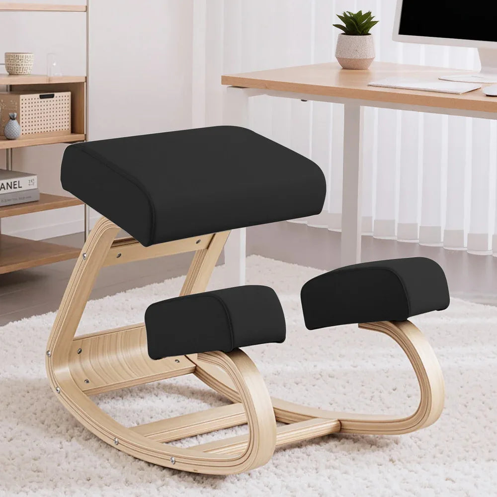 Artiss Kneeling Chair Ergonomic Posture Chair with Memory Foam Balance Stool for Home Office Gaming 120kg Weight Capacity Black - Mekamart Australia