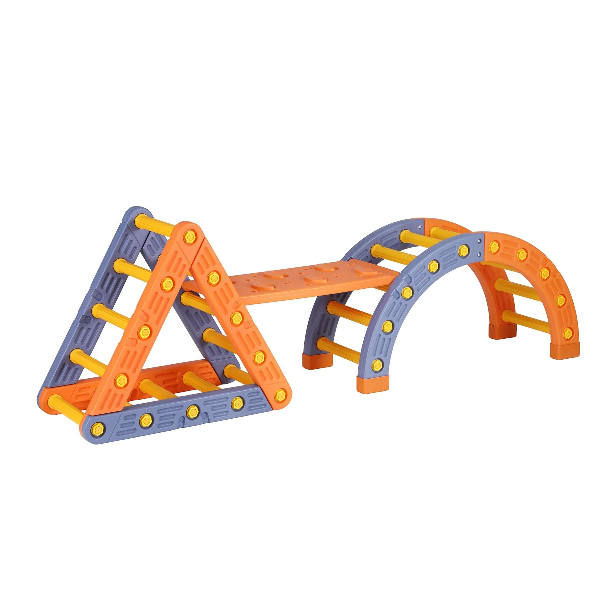 Kids Climbing Frame Set With Slide Indoor Outdoor Toddler Toys Pikler Triangle Climber With Arch - Mekamart Australia