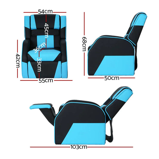 Keezi Kids Recliner Chair PU Leather Gaming Sofa Lounge Couch Children Armchair - Mekamart Australia