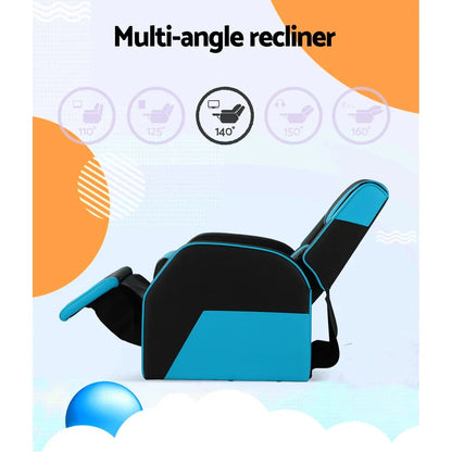 Keezi Kids Recliner Chair PU Leather Gaming Sofa Lounge Couch Children Armchair - Mekamart Australia